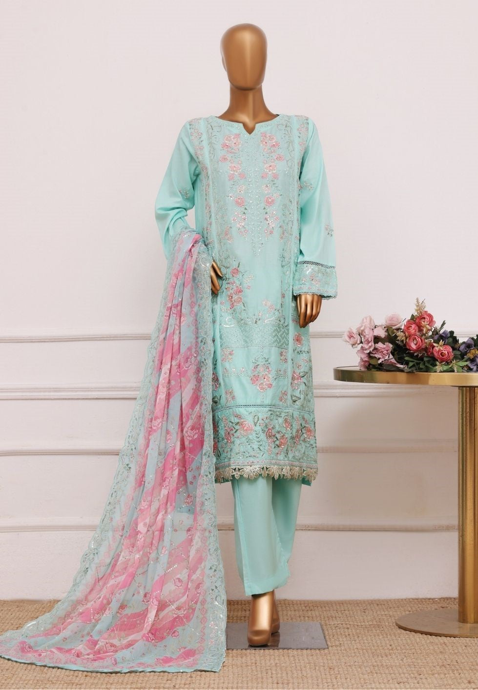 BIN SAEED Ethereal Embroideries Mint Green