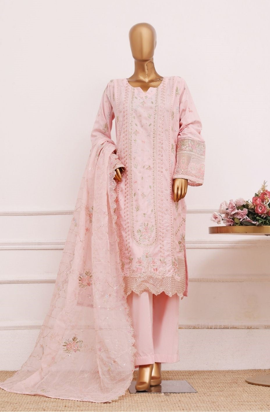 BIN SAEED Ethereal Embroideries Baby Pink