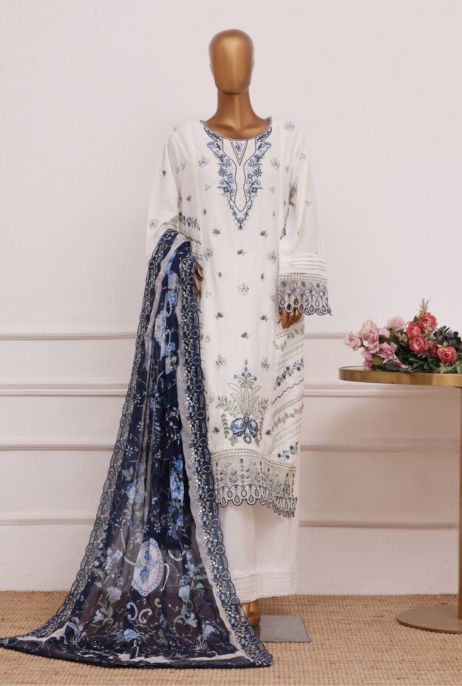BIN SAEED Ethereal Embroideries White