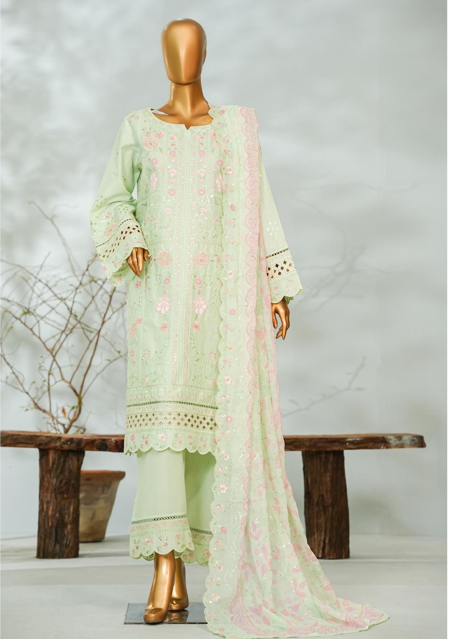 BIN SAEED Feminine Finesse Mint Green