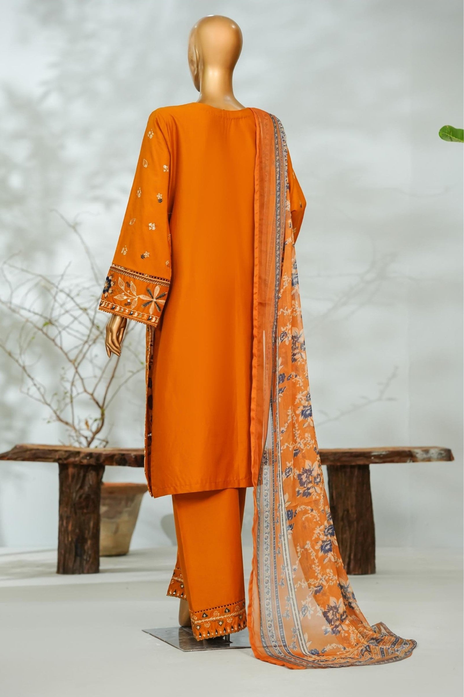 BIN SAEED Feminine Finesse Vibrant Orange