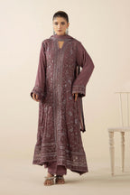 Adan's Libas Mauve Taupe Chikankari & Sequin 3pc