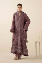 Adan's Libas Mauve Taupe Chikankari & Sequin 3pc