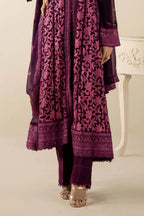 Adan's Libas Royal Plum & Magenta Chikankari 3pc