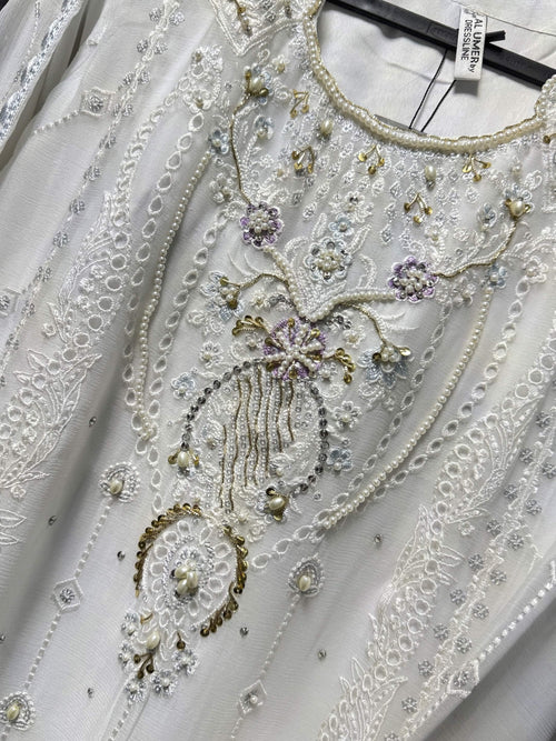 AL UMER Ivory Grace Pearl Chikankari 3pc