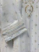 AL UMER Ivory Grace Pearl Chikankari 3pc