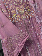 Mauve Mist & Pastel Blossom Embroidery 3pc