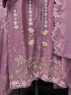 Mauve Mist & Pastel Blossom Embroidery 3pc