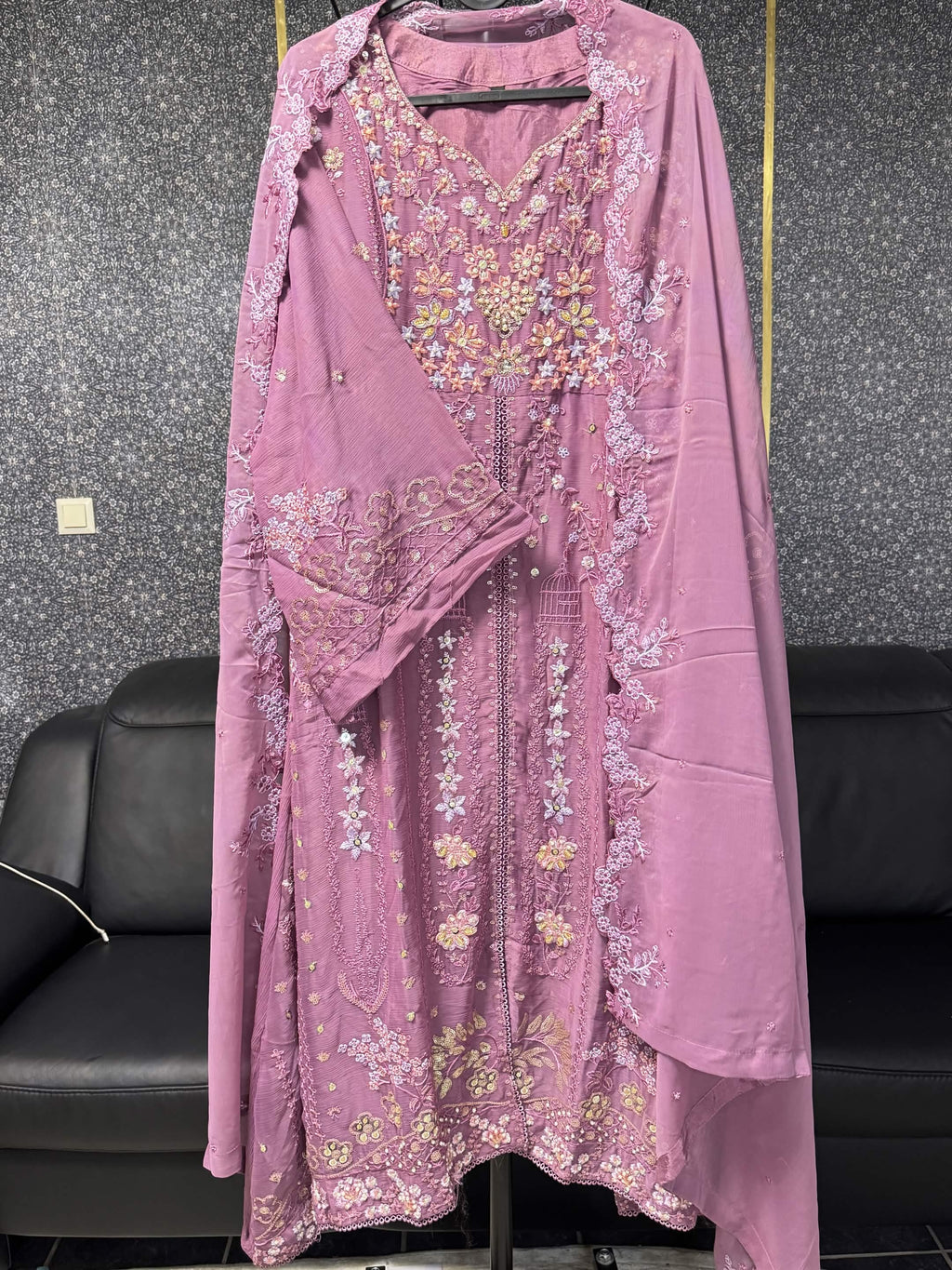 Mauve Mist & Pastel Blossom Embroidery 3pc