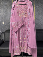 Mauve Mist & Pastel Blossom Embroidery 3pc