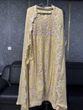 Champagne Gold & Pastel Blossom Embroidery 3pc