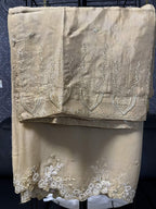 Champagne Gold & Pastel Blossom Embroidery 3pc