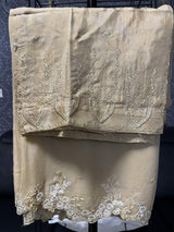 Champagne Gold & Pastel Blossom Embroidery 3pc