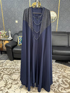Midnight blue Kaftan Style Abaya 4pc