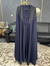 Midnight blue Kaftan Style Abaya 4pc