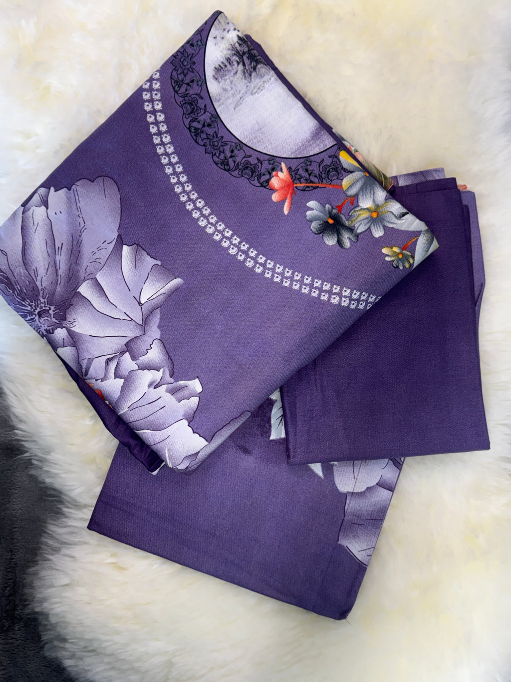 Home Tex Classical purple floral bedsheet set