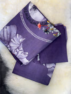 Home Tex Classical purple floral bedsheet set