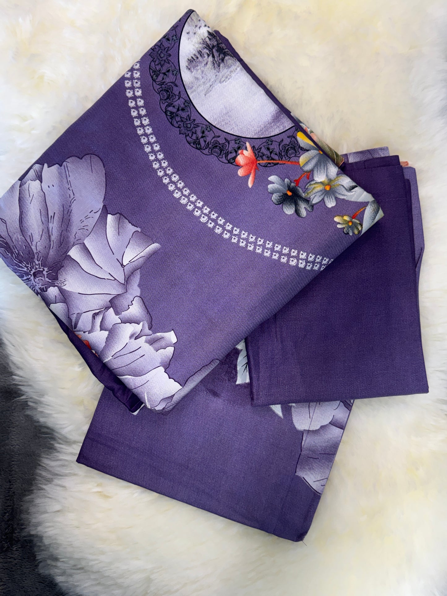 Home Tex Classical purple floral bedsheet set
