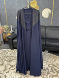 Midnight blue Kaftan Style Abaya 4pc