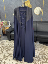 Midnight blue Kaftan Style Abaya 4pc